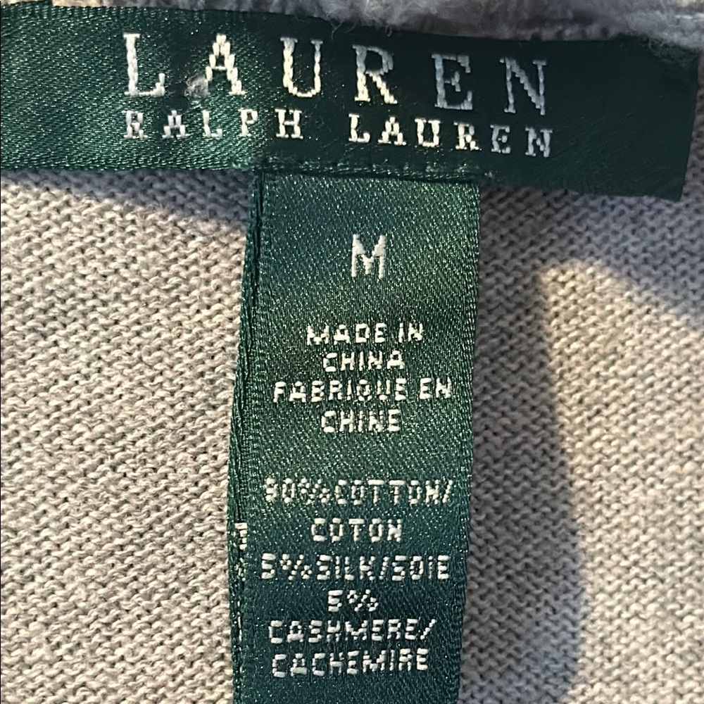 Ralph Lauren Gray Cardigan Sweater Classic Knit - Picture 9 of 15